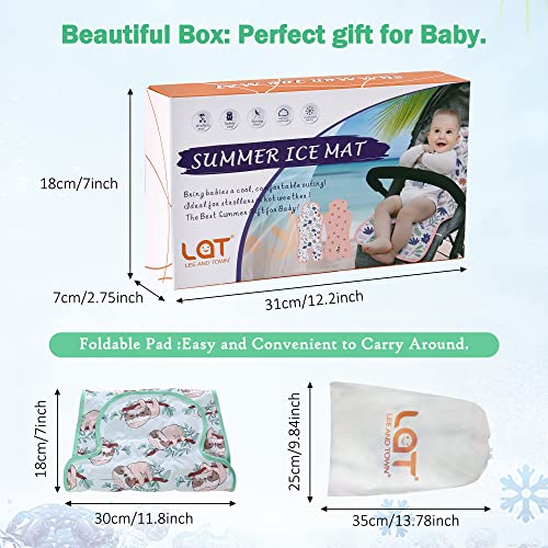 Gel Car Seat Cooler Pad,1 Pack Double Sides-Universal Baby Stroller Ice Cushion Cooler Mat,Summer Cooling Seat Liner,Multifunctional Suitable for Baby Dining Chair,Child Safety Seat(Sloth + Leaves) - color: Sloth + Leaves