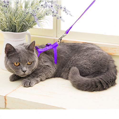 6 Pack Adjustable Cat Leash Harness Leash,Bunny Harness Leash for Pet Safety Walking Running Jogging,HarnessLeash for Bunny cat Puppy Kitten Ferret and Other Small Pet Animals