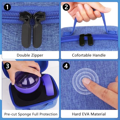 YouKnow Travel Case for Bitzee Hamster Ball Interactive Toy - Shockproof Storage Box with Custom Foam Insert & Carry Handle, Fits Electronic Pet Toy + Dock (Only Case) (Blue) - color: Blue