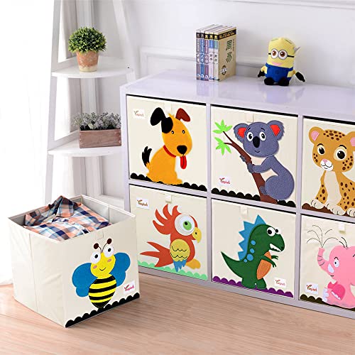 SITAKE 2Pcs Foldable Animal Toy Storage Box, 13” Organizer Baskets for Home