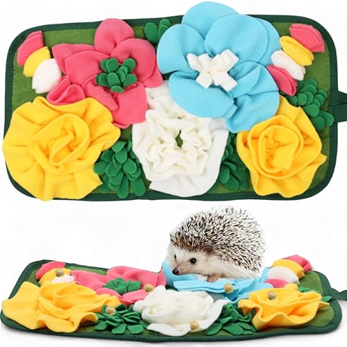 Foraging Mat for Hedgehog Enrichment Toys, Hedgehog Toys for Cage, Interactive Feeding Toy for Small Pet, Rabbit Foraging Mat, Hedgehogs Accessories, Guinea Pig Toy (Green, 17.7x9.8in) - color: Green