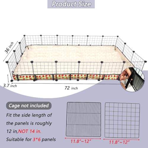 Guinea Pig Cage Liner，Washable Waterproof Oxford Cloth Cage Liners for Small Animals,Hamster Chinchilla Hedgehog Rabbit and Other Small Animals Not Include Cage(36x72 inches) - size: C&C 3x6(36x72 inches)