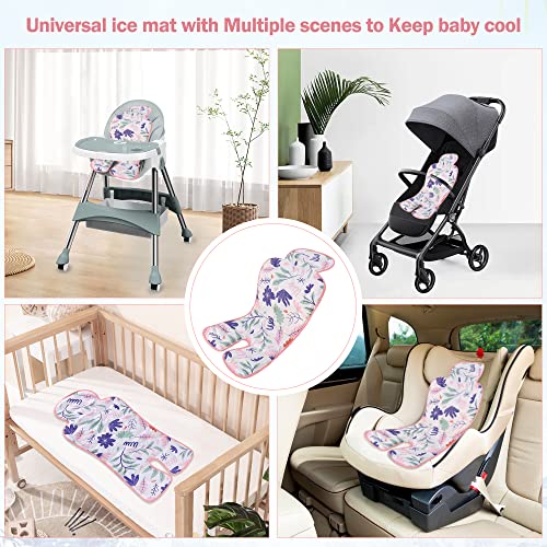 Gel Car Seat Cooler Pad,1 Pack Double Sides-Universal Baby Stroller Ice Cushion,Summer Cooling Seat Liner,Multifunctional Suitable for Baby Dining Chair,Child Safety Seat (Pink Flowers +Peach) - color: Pink Flowers +Peach