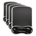 Kensington Duo Gel Wave Mouse Pad & Wrist Rest (K62413WW) Black 9.6L x 7.6W inches (Pack of 4) - color: Black, size: 9.6L x 7.6W inches (Pack of 4), style: Mouse Pad