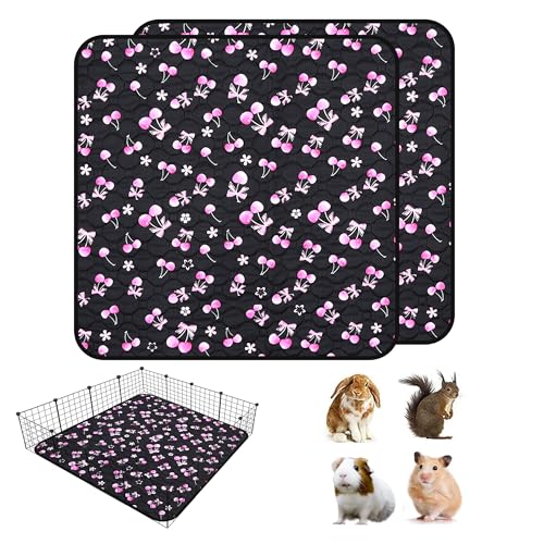 2 Pack Waterproof Guinea Pig Cage Liner, 48" x 48" Washable Reusable Guinea Pig Liner, Super Absorbent Leak-Proof Pet Pee Pad Mats for Guinea Pigs Rabbit Chinchilla Bunny Hamster - size: 48*48 inch 2pack