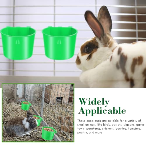 Sumind 60 Pcs Cage Cups Chicken Feeder Birds Hanging Feeders Seed Bowl 8 oz Plastic Water Bowl Hanging Chicken Waterer Feeding Watering Dish Coop Cups for Parrot Parakeet Poultry(Green) - color: Green