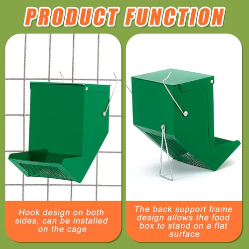 2 Pack Rabbit Feeder and 12 oz Water Bottle for Cages Pet Food Water Dispenser with Lid Metal Feeders Outside for Guinea Pig Hamsters Chinchillas Gerbils and Other Small Animals(2 Lbs)
