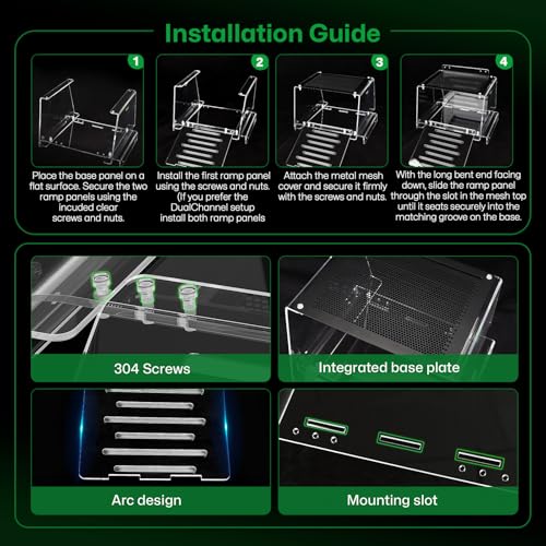 Turtle Basking Platform & Dock Stainless Steel Turtle Ramp Topper Decor for Red Eared Slider Hanging Habitat Enclosure Cage Non-Slip Surface Cuckold Tank with Lid Tortoise House Semi Aquatic Terrapin
