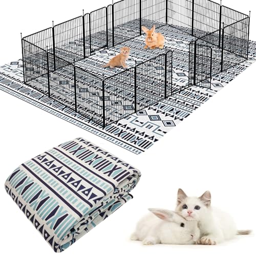 BNOSDM Extra Large Cage Liners for Rabbits 91" X 63" Washable Rabbit Pad Large Bunny Mat Anti Slip Rug for Bunnies Pet Carpet for Chinchillas Cats Guinea Pigs Dogs - size: 91" X 63"