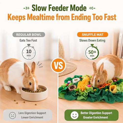 Foraging Mat for Hedgehog - Small Animals Snuffle Mat Slow Feeder Fun Relief Pet Feeding Enrichment Toy | Interactive Non-Slip Feeding Mat for Hedgehog Rabbit Guinea Pig
