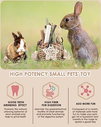 Bissap Bunny Chew Toys, Natural Seagrass Hanging Basket Chews Water Plant Woven Chinchillas Chewing Treats for Rabbits Guinea Pigs Chinchillas Hamsters Rats and Other Small Pets Teeth Grinding Toy - style: Modern