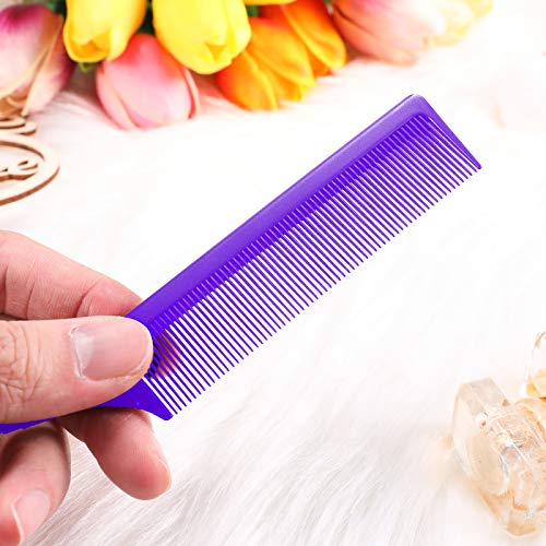 Leinuosen 3 Pack Rat Tail Comb Carbon Fiber,Purple | Steel Pin Tail for Sectioning, Heat Resistant Teasing, Pick Comb for Women Wig Styling, Fishtail Design for Salon Updos - color: Purple