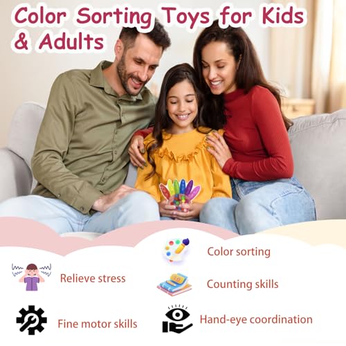 Color Sorting Toys for Toddlers, Fine Motor Skills Sensory Toys, Montessori Learning Toy for Preschool Learning Activitie, Sensory Activity Toy for Kids 3+ and Adults - style: Octopus