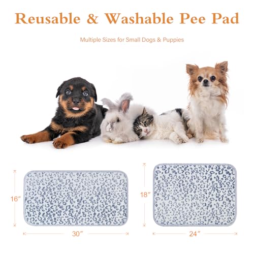 Reusable Puppy Pads, Washable Pee Pads, Leakproof 16"x 30" 2 Pack | High Absorbency Dog Training Pads, Wee Wee Pads With Waterproof Non-Slip Base For Indoor Potty, Crates, Playpen & Senior Dogs - size: 16x30(pack of 2)-Blue
