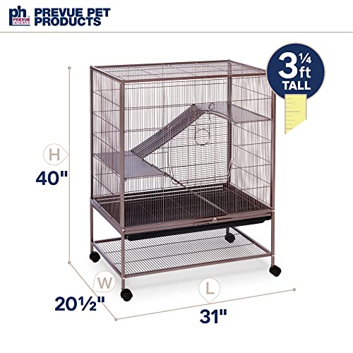 Prevue Pet Products Rolling Small Animal Cage - Ideal for Rats, Chinchillas, Ferrets, Guinea Pigs, Chew-Proof Critter House, Easy to Clean - Earthtone Dusted Rose Hammertone Finish