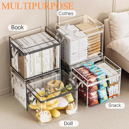 Ouliget Waterproof Clear Zippered Organizers Largesize,Moving Storage Bags with Reinforced Handles,Closet Organizers and Storage Container for Book DVD Blu Ray Disc Clothing,15''x12.5''x9.5''