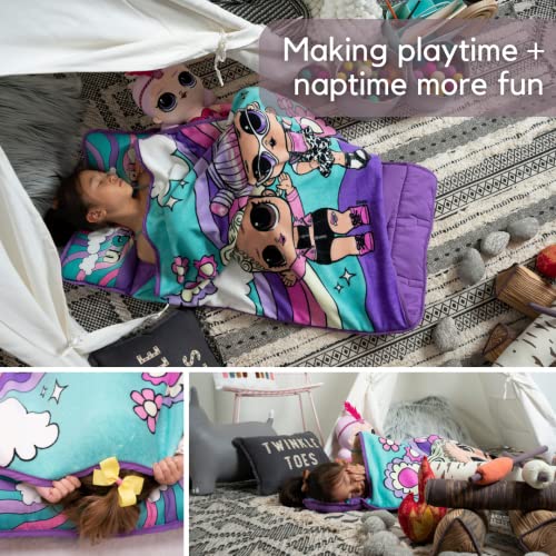 LOL Surprise! 24"(W) X 45"(L) Soft Toddler Nap Mat with Pillow and Blanket Perfect for Preschool, Daycare, and Travel (100% Official Licensed Product) - color: LOL Surprise