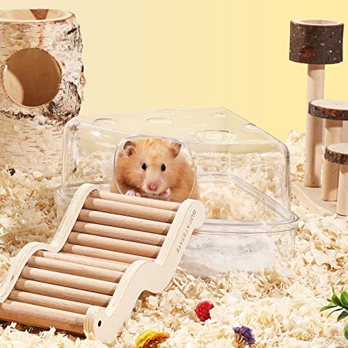 BUCATSTATE Hamster Sand Bath Container Large Transparent Hamster Toilet for Dwarf Pets Small Animals Cage Accessories (Transparent, Large) - color: Transparent, size: L