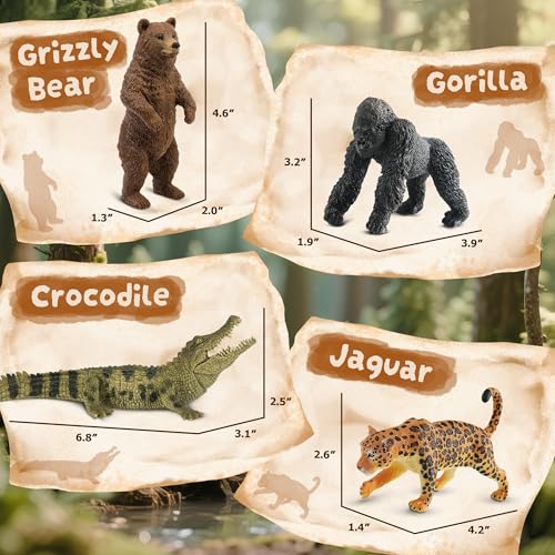 Zippytots 9 PCS Zoo Animal Toys for Kids 3-5 Realistic Plastic Wild Animal Figurine Toys Educational Learning Toy for Kids Boys Girls Toddlers - style: 9-PC Zoo Animal Figures Set