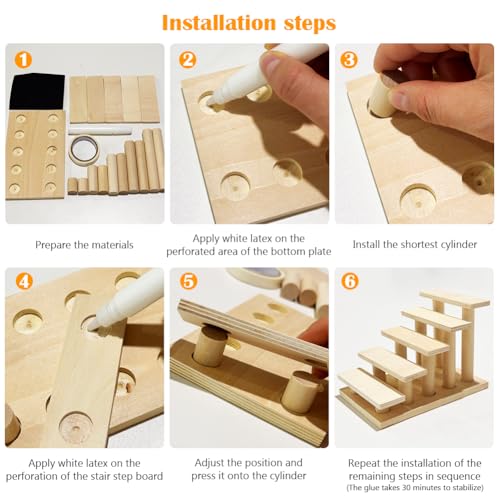 La La Pet Hamster Climbing Ladder Wood Ladder Bridge Training Toy Cage Decor for Mice Gerbils Guinea Pigs and Small-Sized Rodent Pets