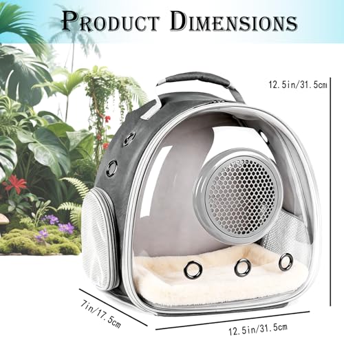WEVONIGU Small Animal Backpack Carrier with Clear Bubble Dome Window Large Space & Breathable Travel Cage with Soft Mat Airline Approved - color: Black, size: 8.0"L x 7.0"W x 5.0"H