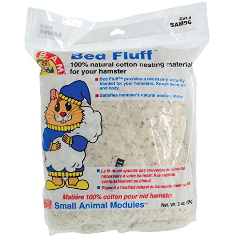 Penn-Plax Bed Fluff- Natural Animal Bedding - 100% Cotton Nesting Material - for Hamsters and Small Animals - 3 Ounces - style: Bedding Fluff
