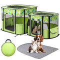 Portable Cat Playpen, Foldable Indoor Outdoor Pet Tent with 2 Areas | Detachable dual compartments, 600D Oxford fabric, mesh panels, top zip opening, tent pegs, carry bag for travel or home - style: 32 x 24 x 22 inch and 22.5 x 18 x 18 inch
