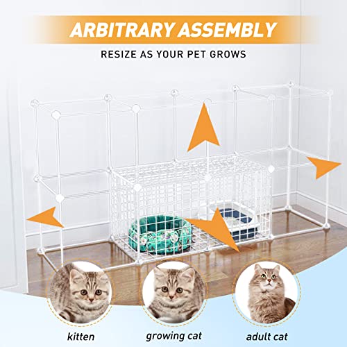 Large Cat Cage,Cat Cage Enclosure Indoor DIY Cat Playpen Detachable Metal Wire Kennels Crate Large Exercise Place Ideal, for 1-4 Cats,Ferret, Chinchilla, Rabbit, Small Animals - size: 43.0"L x 43.0"W x 57.0"H