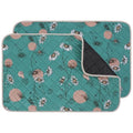 IEUUMLER Washable Pee Pads for Dogs, 2 Pack Non-Slip & Waterproof Pack Whelping Pad, Reusable Washable Puppy Potty Training Pad with Fast Absorbent for Playpen EU007 (Teal Daisy, 36"X24"-2pcs) - size: 36"X24"-2pcs
