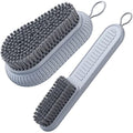 Cleaning Brush Soft Bristle Brush Laundry Scrub Brush Clothes & Shoes Brush | 2 Pack Scrubbing Brush Easy to Grip Household Cleaning Brushes Tool for Countertops Bathtubs - color: Gray