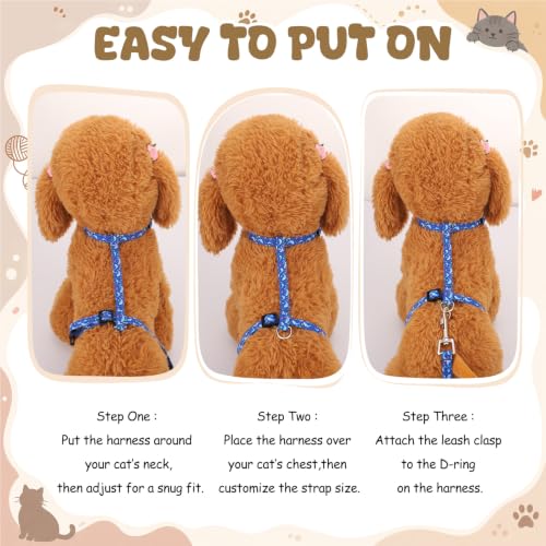2 Pack Cat Harness and Leash, Escape Proof Adjustable Kitten Harness | Lightweight Soft and Comfortable for Cat Safe Walking and Travel, Dinosaur - color: Dinosaur