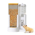 Hamster Water Bottle Standing Water Dispenser No Drip 2 in 1 Large Capacity Small Animal Automatic Food Bowl for Cage Accessories for Hamsters Gerbils Mice (Yellow, 5.91 in X 4.13 in X 4.33 in)