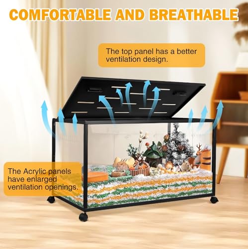 Hamster Cage, 360-Viewing Metal Rat Cage, Chewproof, Stackable Large Cage with Top Access, for Dwarf Syrian Hamster, Gerbil, Mouse - size: 32 * 16 * 16IN