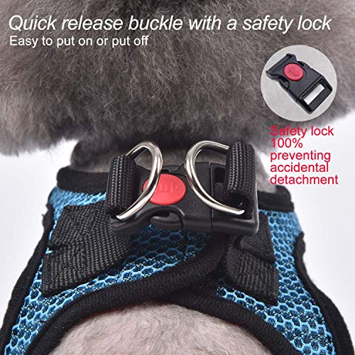 Dog Harness Step-in Breathable Puppy Cat Dog Vest Harnesses for Small Medium Dogs - color: Blue, size: Medium (Chest 13.5''-16.5'', Weight 10-15 lb)