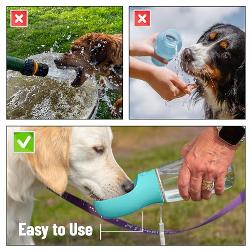 Mr. Pen- Portable Dog Water Bottle, 19 oz, Large | Leak Proof Puppy Water Dispenser with Drinking Feeder for Pets, Outdoor Walking, Hiking, Travel, Not Dishwasher Safe - color: Aqua
