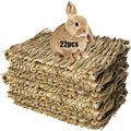 Hamiledyi Bunny Grass Mat Natural Woven Hamster Grass Bed Nest 22 PCS Small Animal Handmade Bedding Hay Mat Chewing Play Toy for Guinea Pig Chinchilla Rabbit Squirrel Hedgehog