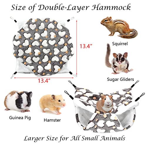 3Pcs Sugar Glider Hamster Hammock Hanging Tunnel and Warm Bed Soft Mat Set for Small Animals Hanging Hammock Cage Accessories Hideout Swing for Squirrel Ferret Rat Chincilla Guinea Pig