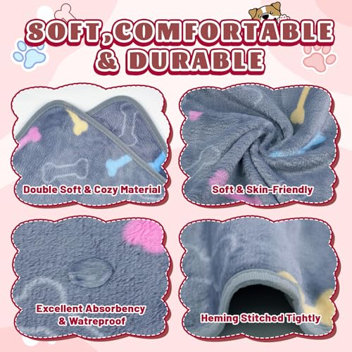 YedsIntu 6 Pcs Washable Guinea Pig Blankets Absorbent Small Animal Fleece Bedding Cage Liners Reusable Pet Pee Pad Sleep Mat Pad Cover for Hamster Ferret Rabbit Chinchilla Hedgehog (Grey, 16" x 24") - color: 6 White Bulk, size: 16" x 24"