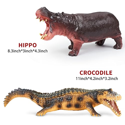 6 Pcs Large Soft Safari Animal Toys,Jumbo Animals Playset for Toddler Kids Children Boy Girl 1 2 3 4 5 Year Old,Learning Toy,Brithday