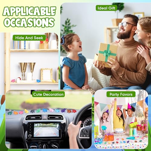 Honoson 12 Pcs 3D Printed Animals 5-7cm, Cute Frog | Articulated Fidget Animals, Flexible 3D Printed Figures for Stress Relief, Cute Mini Joints for Party Favors and Display - size: 5-7cm, style: Cute Frog