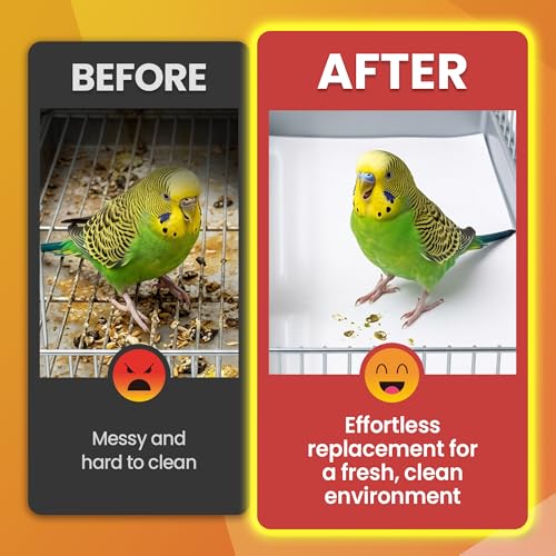 VIOLETTO 120 Sheets Pre-Cut Bird Cage Liners - Unprinted Plain Newsprint Paper, 20" x 18" - Highly Absorbent & Ink-Free Pet Habitat Liners for Parrots, Rabbits & Guinea Pigs | Pre-cut, Unprinted Plain Newsprint Paper, Highly Absorbent & Ink-Free, For Parr