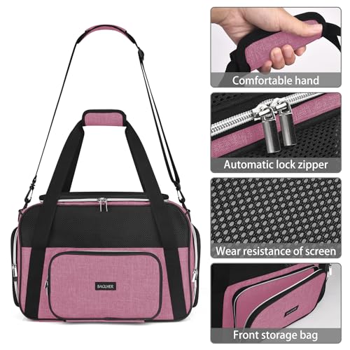 BAGLHER Pet Travel Carrier, Cat Carriers Dog Carrier for Small Medium Cats Dogs Puppies, Airline Approved Small Dog Carrier Soft Sided, Collapsible Puppy Carrier - color: Pink