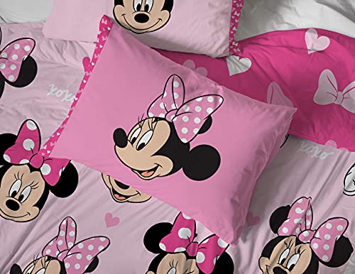 Jay Franco Disney Minnie Mouse Hearts N Love 9-Piece Full Bedding Bundle- Includes Bed Set, Drapes Set