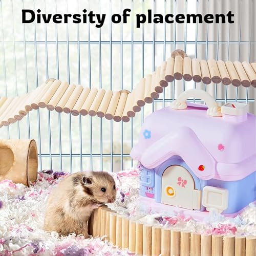 Hamster Suspension Bridge Toy，Small Animal Climbing Toys,Chinchilla Cage Natural Wood Flexible Platform Toy,Suitable for Hamsters, Chinchillas, Guinea Pigs, Birds, Small Animals - color: L-3P