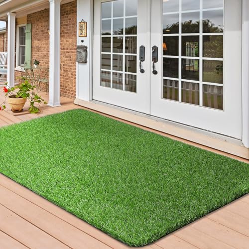 Artificial Turf Rug For Dog, Sturdy Indoor/Outdoor Fake Grass, 36" x 59" | Safety material, Durable TPR bottom, Realistic look, Non-Slip, Dog urine will NOT soak through to your floor. - size: 3' x 4'11" (Rectangular)