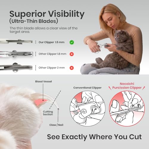 Necoichi Purrcision Stainless Steel Cat Nail Clipper, Made in Japan (White) - style: White