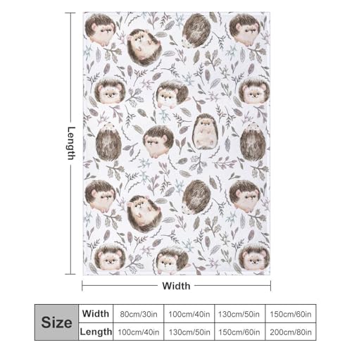 Cute Hedgehog Blanket Super Soft Cozy Throw Blanket, Lightweight Fuzzy Comfy Flannel Warm Plush for Couch, Sofa, Bed Travel and Camping Gifts 60"x50" - color: Cute Hedgehog, size: 60"x50"