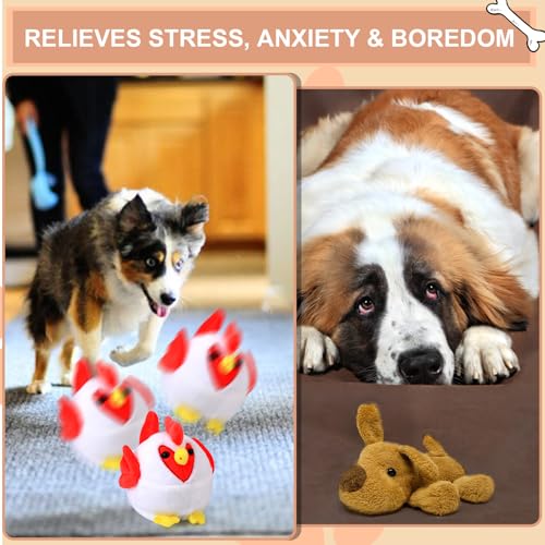 BABORUI Interactive Dog Toys Rooster, Jumping Squeaky Dog Toys with Recording and Music Modes, Rechargeable Moving Dog Chew Toys for Small/Medium/Large Dogs to Keep Them Busy(Rooster) - color: Rooster