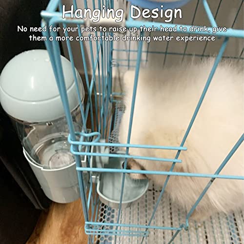 Tfwadmx Rabbit Watter Bottle 17oz Hanging Guinea Pig Automatic Water Dispenser No Drip Small Animal Cage Water Feeder Bowl for Bunny Chinchilla Hedgehog Ferret 2PCS (Blue) - color: Gray Watere 2pcs