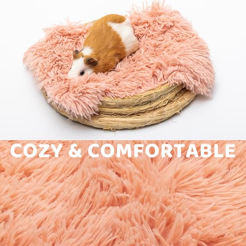 Guinea Pig Blankets 4 Pack, Warm Cozy Fleece Pet Cage Accessories | Washable Cold Weather Small Animal Bedding Mat Cage Liners for Hedgehog, Rabbit, Hamster, Chinchilla (17.7x17.7in) - size: SMALL: 17.7"*17.7"
